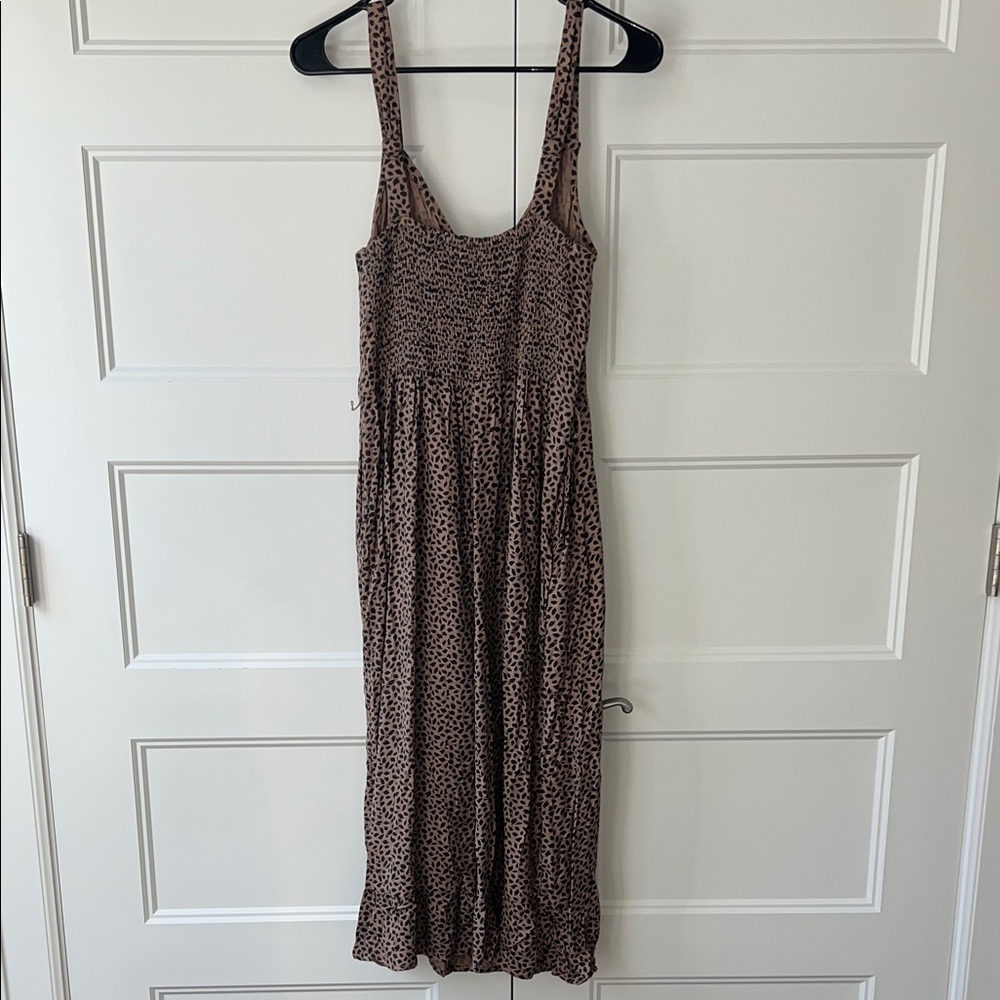 NWT Abercrombie & Fitch Brown Spotted Midi Dress - Picture 6 of 6